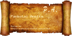 Pankotai Anetta névjegykártya
